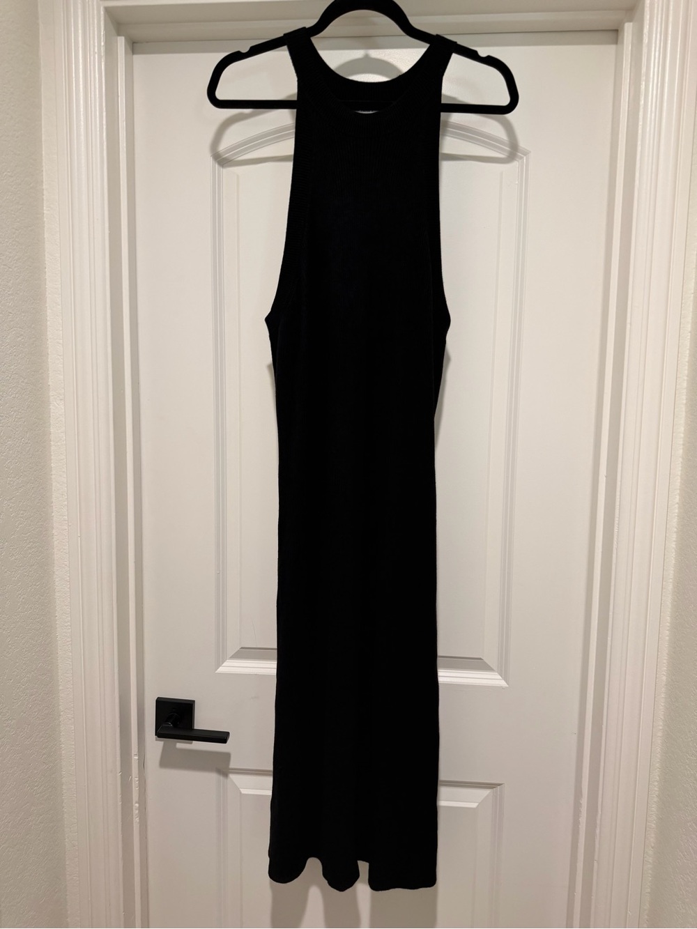 Size XL - Sweater Black Ribbed Midi Dress